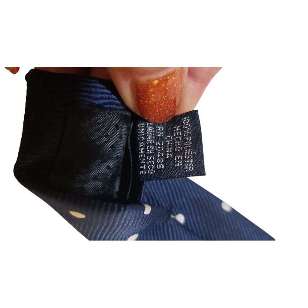 Pierre Cardin Neck‎ Tie Mens Navy White Polka Dots Slim Business Suit Church - Picture 9 of 12